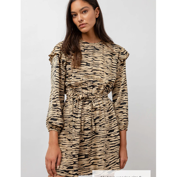 RAILS NWT Ora Long Sleeve Dress in Canyon Tiger Animal Print // L - Picture 1 of 10